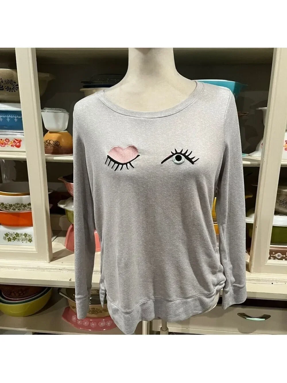 Kate Spade Flirty Winking Eyes Sweatshirt- Size Medium